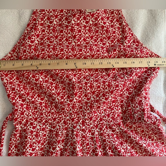 Anthropologie Izzy Romper Open Back Red Floral Cotton Boho Size L - Picture 6 of 10